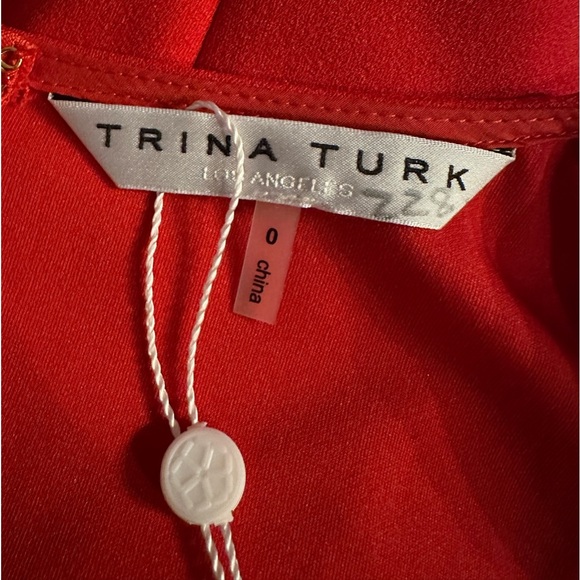 Trina Turk Women's Ruffle Flounce Sleeve Dress size 0 - Picture 10 of 12